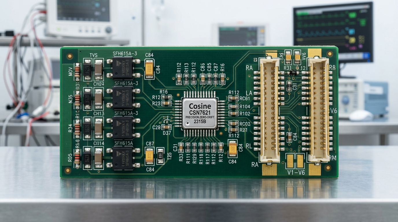 Medical Ventilator Flow Sensor Analog Front-End Board with Cosine Op-Amp