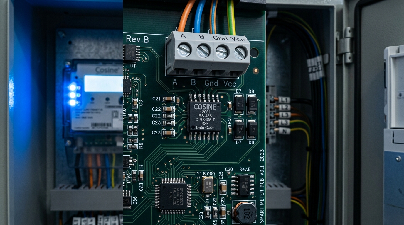 COS485ESA 5V Low-Power RS-485/RS-422 Transceiver in Smart Grid Electricity Meter Substation Cabinet